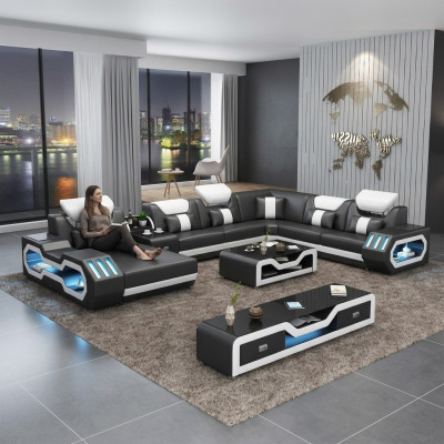 Żywy krajobraz U Form Narożnikowa kanapa stolik kawowy Kredens Design Żywy krajobraz Big New