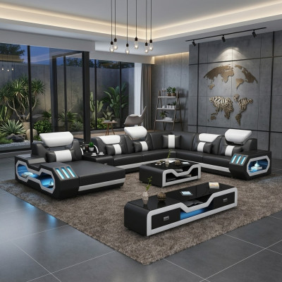 Żywy krajobraz U Form Narożnikowa kanapa stolik kawowy Kredens Design Żywy krajobraz Big New