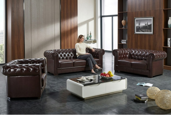 Zestaw sofowy 321 miejsce do siedzenia Zestaw Sofa Podkładka Kanapa Skóra Relaks Zestaw do salonu