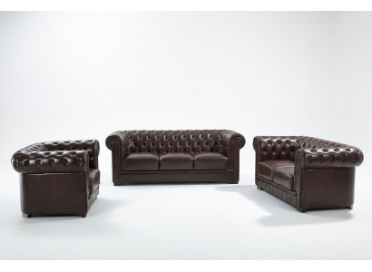 Zestaw sofowy 321 miejsce do siedzenia Zestaw Sofa Podkładka Kanapa Skóra Relaks Zestaw do salonu