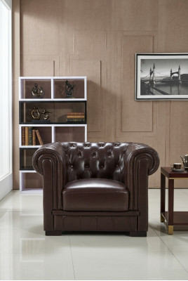 Chesterfield Fotel TV Couch 1 miejsce do siedzenia Sofa Skóra Couchen Podkładka