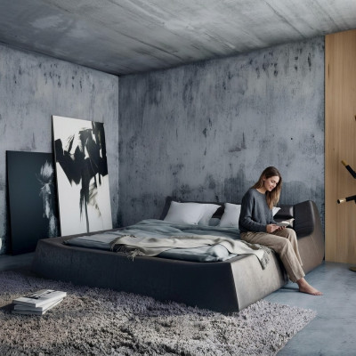 Podwójne łóżko Design de Luxe Luxur Łóżko tapicerowane designerskie łóżko Skóra łóżko dla