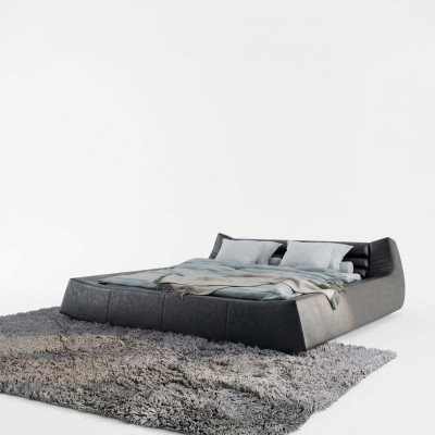 Podwójne łóżko Design de Luxe Luxur Łóżko tapicerowane designerskie łóżko Skóra łóżko dla