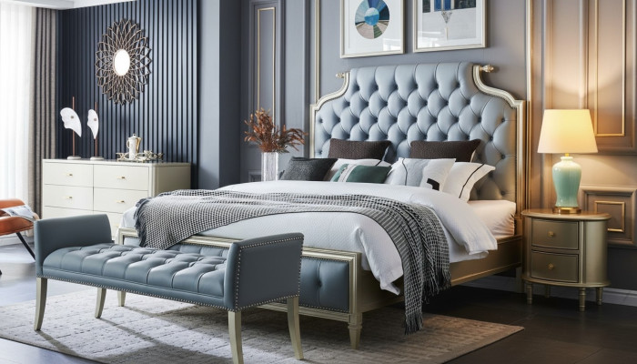 wysokiej jakości designerskie łóżko w stylu Chesterfield dla Twojej Sypialni