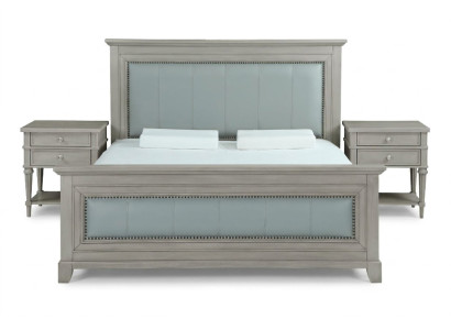 Sypialnia Łóżko Szafki nocne 3 szt. Zestaw Design Luxury łóżko Drewno Podwójne łóżko Nowość