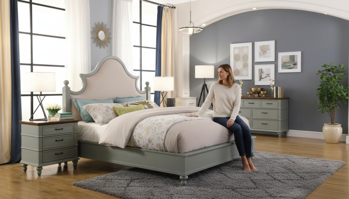 Design Luxury Sypialnia Zestaw Łóżko 2x Szafki nocne Kredens Ustawić łóżko Hotelowe