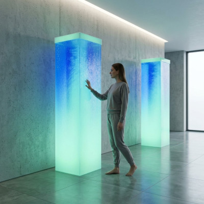 Słup wodny 60x200cm słupy ścienne wodne Ściana LED