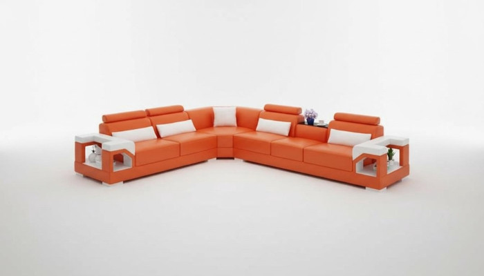 Nowoczesna skórzana sofa kanapa Podkładka Zestaw narożny Narożne sofy kanapy Narożnikowa kanapa + USB