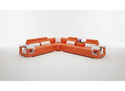 Nowoczesna skórzana sofa kanapa Podkładka Zestaw narożny Narożne sofy kanapy Narożnikowa kanapa + USB