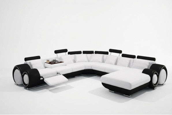 Skóra Sofa z USB Couch XXL Żywy krajobraz Ledercouch Duża Sofa Narożnikowa kanapa