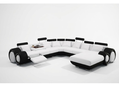 Skóra Sofa z USB Couch XXL Żywy krajobraz Ledercouch Duża Sofa Narożnikowa kanapa