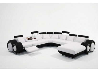 Skóra Sofa z USB Couch XXL Żywy krajobraz Ledercouch Duża Sofa Narożnikowa kanapa