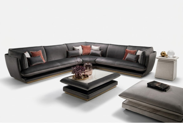 Sofa Kanapa Luksusowa Narożnikowa kanapa Meble Salon Podkładka Design Włókienniczy arredoclassic