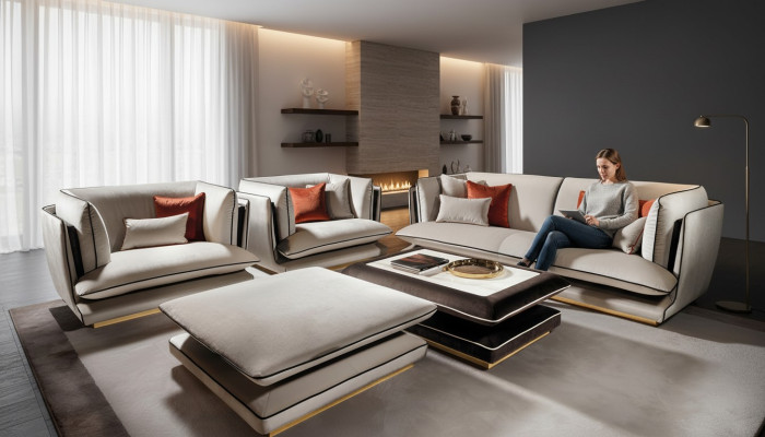 Zestaw sofowy 311 miejsce do siedzenia Stołek Zestaw Meble Sofa Podkładka Grupa Couch arredoclassic