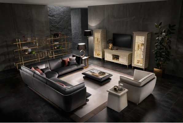 Design Meble Couch Zestaw sofowy Kanapy Sofa Obcios 4-częściowa. Ustaw arredoclassic