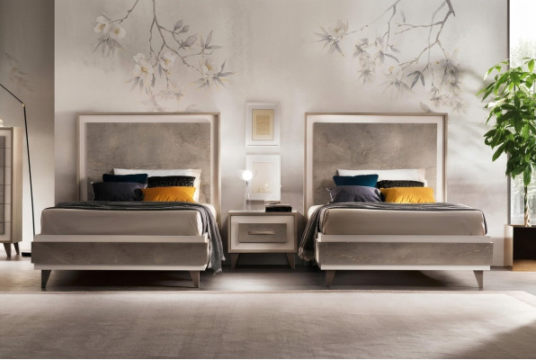 Zestaw Hotelowy 2x łóżka Stolik nocny Design Sypialnia 3-częściowy. Meble arredoclassic
