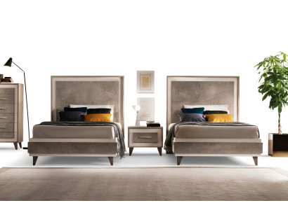 Zestaw Hotelowy 2x łóżka Stolik nocny Design Sypialnia 3-częściowy. Meble arredoclassic