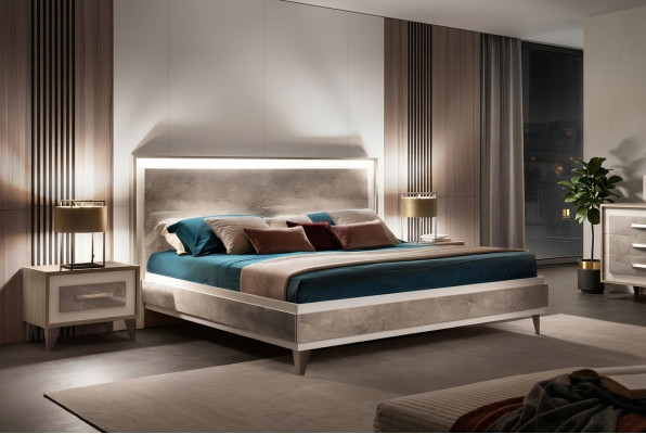 Łóżko 2x Stolik nocny Zestaw Sypialnia 3-częściowy Meble Modern Luxury bed arredoclassic
