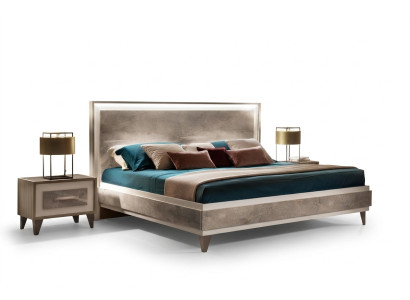 Łóżko 2x Stolik nocny Zestaw Sypialnia 3-częściowy Meble Modern Luxury bed arredoclassic