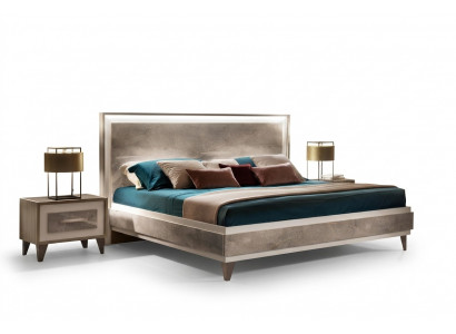 Łóżko 2x Stolik nocny Zestaw Sypialnia 3-częściowy Meble Modern Luxury bed arredoclassic