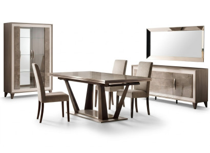 Luksusowe Meble Stół obiadowy Tabela jadalnia Salon Drewno Stal nierdzewna Design stoły Nowość
