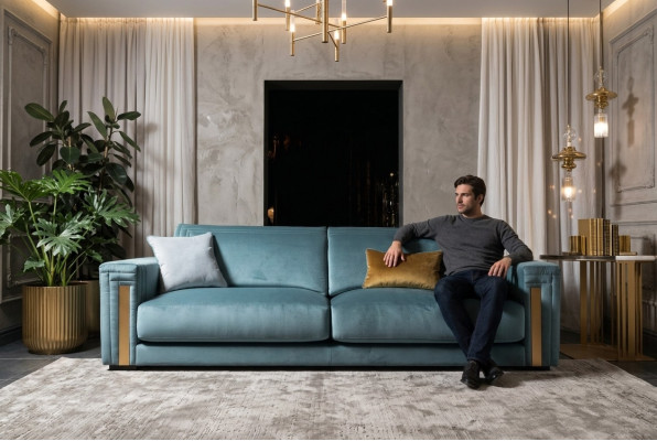 Trzyosobowa 3 miejsce do siedzenia w salonie Podkładka Włókienniczy Modern Luxury Design Sofa Meble Nowe