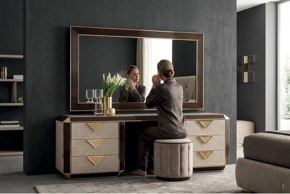Design Lustro lustro ścienne Modern 110x190 Meble Drewno Rama arredoclassic Nowość