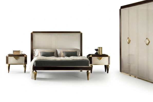 Łóżko łóżko Hotel Luxury Designer Double Marriage Sypialnia Beige arredoclassic