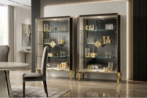 Designerska włoska Chic Drewno Meble Nowoczesny Styl Szafa Gablota Salon