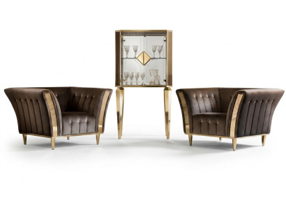 Fotel Club Lounge Lehn Krzesło Podkładka Sofa 1 miejsce siedzące TV Aksamit arredoclassic