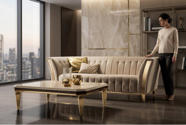 Szlachetny design stolik kawowy Stolik salon Tabela Drewno stoły arredoclassic