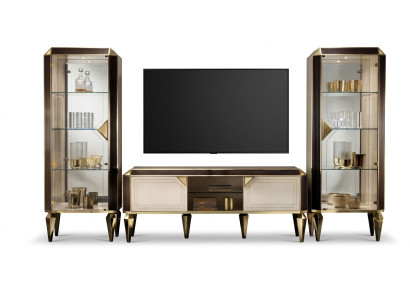 Designerski telewizor rtv Kredens Kredens Side Niska Szafa Półka Luxury Living Pokój Board