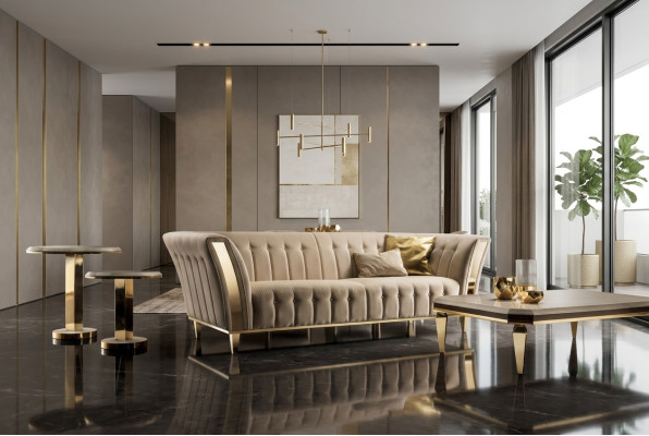 Sofa trzyosobowa Podkładka Design Sofa 3 Siedziba Sofy Pokój Luksusowe Kanapy Meble Nowe