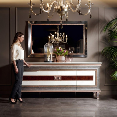 Kredens z Lustro Drewno Meble Kredens Luxury Meble 2-częściowe Ustawić arredoclassic