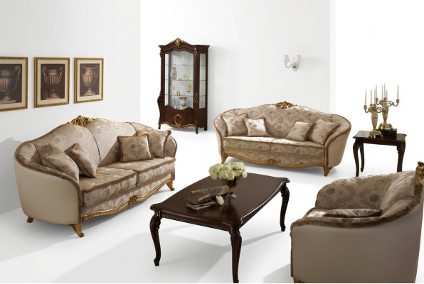 Sofa Zestaw sofowy 3+3 Zestaw Siedziba Design Podkładka Sofy Kanapa Ustawić arredoclassic
