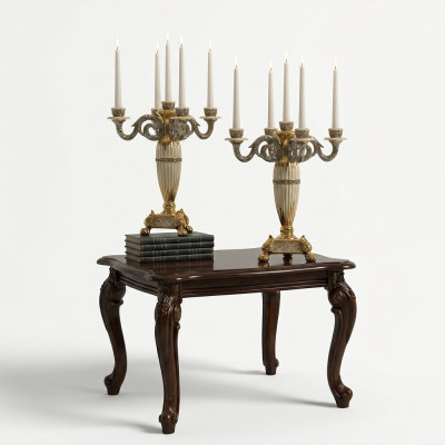 Szlachetny design stolika kawowego do salonu Stolik Classic Tabela Drewno stoły