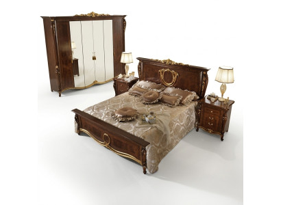 Łóżko Podkładka Classic Podwójne łóżko 180x200cm Drewno Hotel bed Sypialnia Nowość