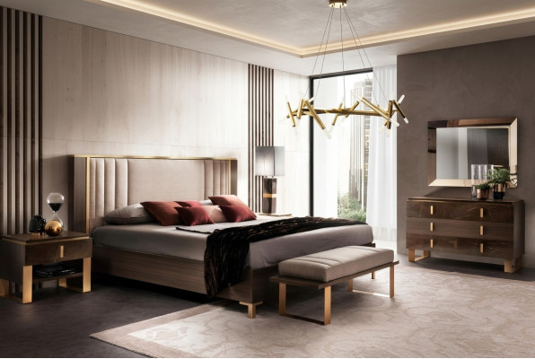 Design Sypialnia 6 szt. Kompletny zestaw Łóżko Stolik nocny Kredens Arredoclassic