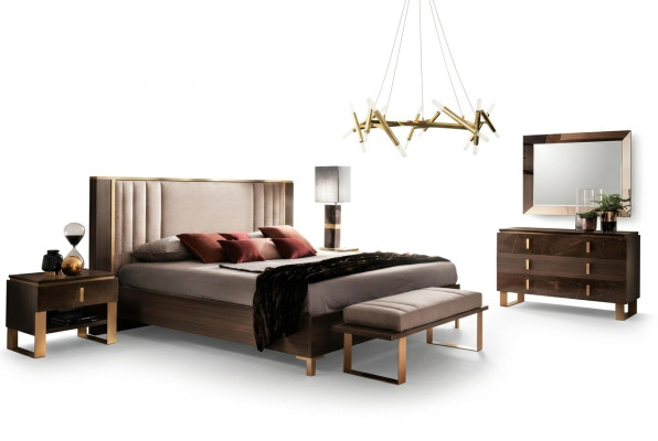 Design Sypialnia 6 szt. Kompletny zestaw Łóżko Stolik nocny Kredens Arredoclassic