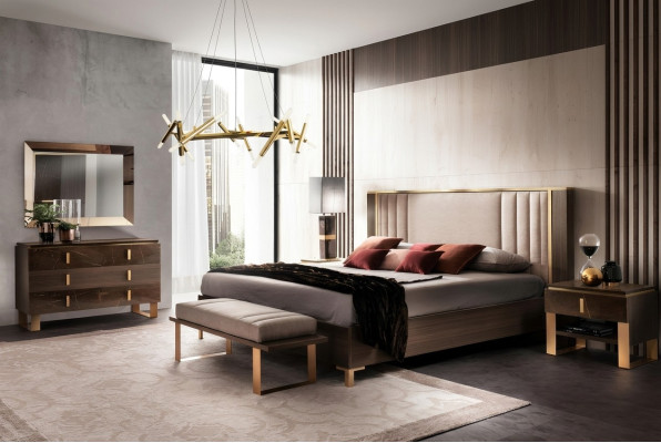 Luksusowe Zestawy Sypialnia Łóżko 2x Stolik nocny Classic Design łóżka Meble 3szt