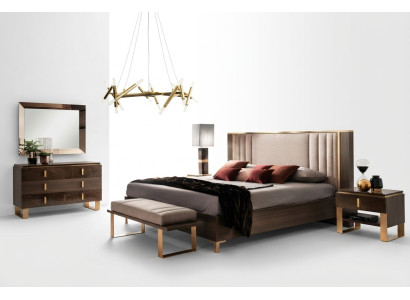 Luksusowe Zestawy Sypialnia Łóżko 2x Stolik nocny Classic Design łóżka Meble 3szt