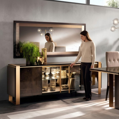Projektant Kredens Kredens Side Low Board Szafa Wohn Pokój Półka Luxury Metal
