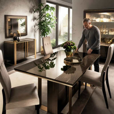 Designerski Stół obiadowy Design Tabela Drewno jadalnia salon klasyczny 160x90 cm Nowość