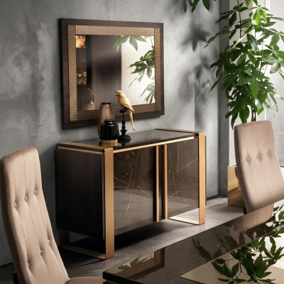 Meble Style Classic 2-częściowy zestaw Kredens z Lustro Luxury Italian Meble