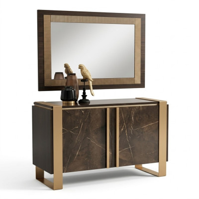 Meble Style Classic 2-częściowy zestaw Kredens z Lustro Luxury Italian Meble