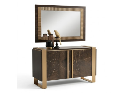 Meble Style Classic 2-częściowy zestaw Kredens z Lustro Luxury Italian Meble