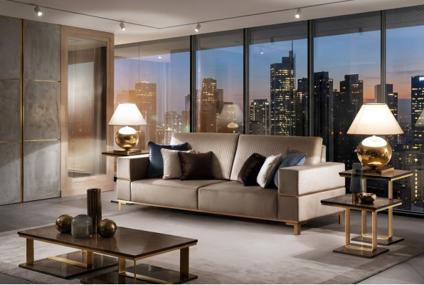 Sofa trzyosobowa Classic Couch Podkładka 3 miejsce siedzące Włókienniczy Kanapy Materiał Nowy