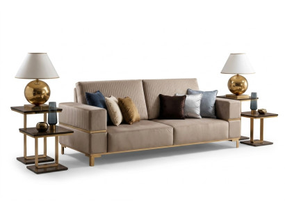 Sofa trzyosobowa Classic Couch Podkładka 3 miejsce siedzące Włókienniczy Kanapy Materiał Nowy