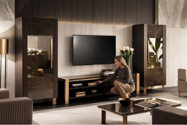 Designerski telewizor rtv Kredens Kredens Side Szafka niska Pokój Półka Luxury Living