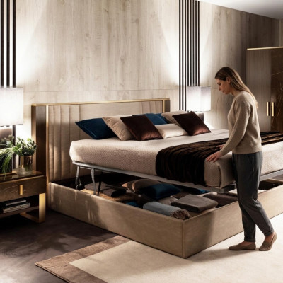 Projektant Drewno Łóżko Sypialnia Noble Podkładka Meble Double bed arredoclassic